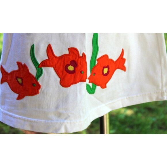 Kelly's Kids Shirt Dress Swim Cover up Tee Tank Applique Goldfish Orange Fish - Picture 2 of 7